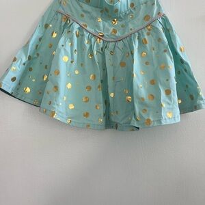 Matilda Jane Mint Green Skirt with Gold Polka Dots size 8